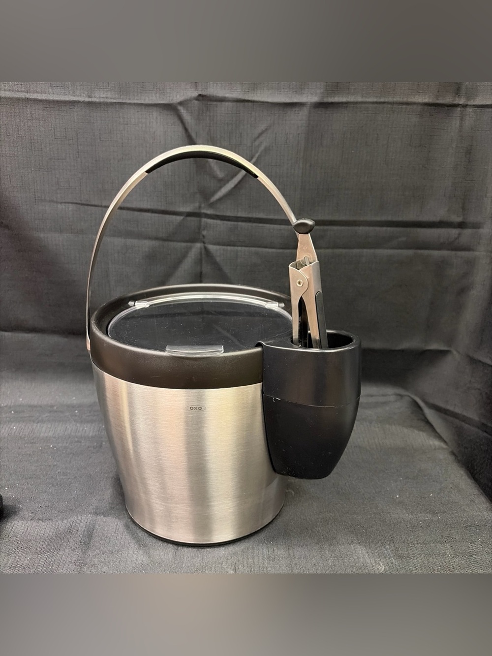 OXO Steel 4-Quart Ice Bucket W/Lid And Tongs